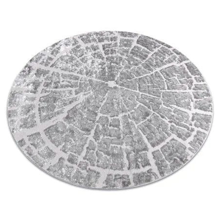 Dywan MEFE nowoczesny  Koło 6185 Pień drzewo drewno - Strukturalny, dwa poziomy runa szary