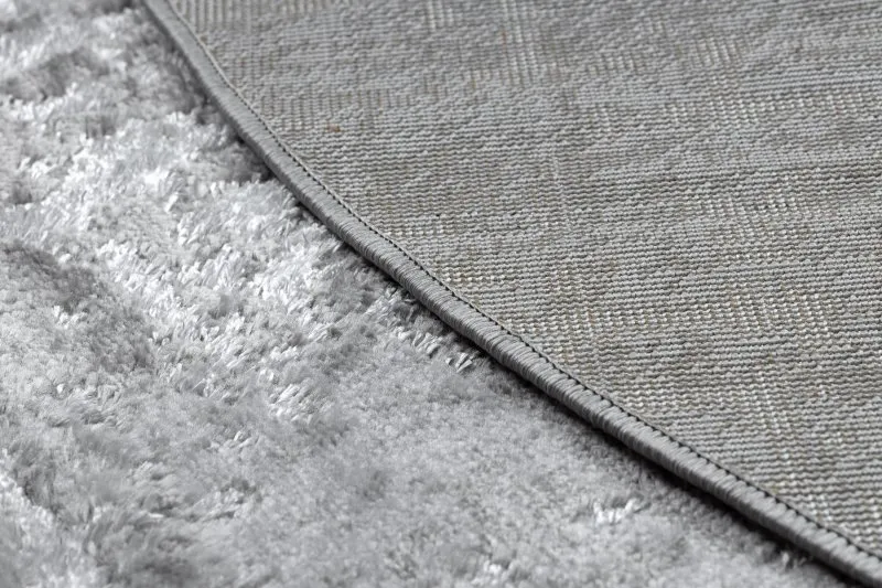 Tapis MEFE moderne Cercle 8722 Lignes vintage - Structural deux niveaux de molleton gris / blanc
