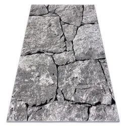 Tapis moderne COZY 8985 Brick Pavage brique, calcul - Structural deux niveaux de molleton gris