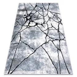 Tapis moderne COZY 8873 Cracks, béton fissuré - Structural deux niveaux de molleton gris clair / bleu