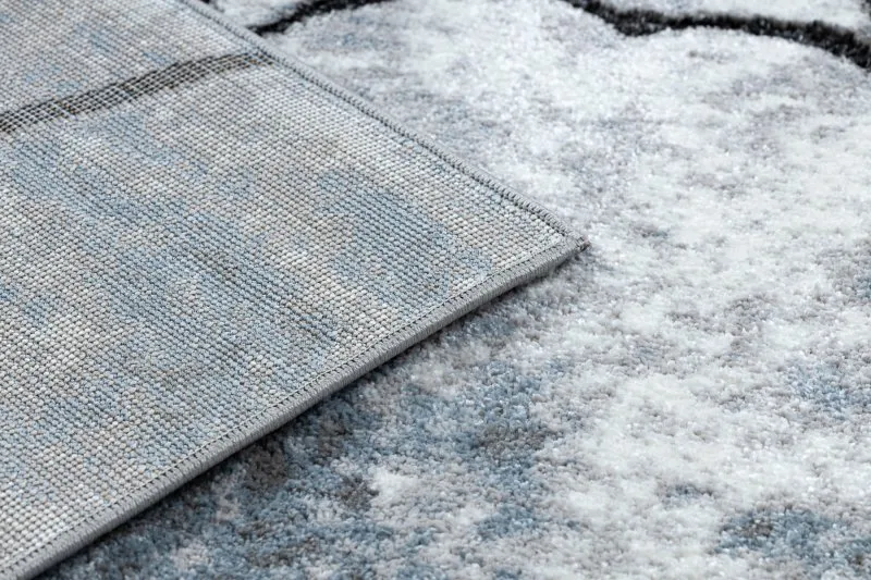 Dywan nowoczesny COZY 8873 Cracks Popękany beton - Strukturalny, dwa poziomy runa jasny szary / niebieski