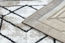 Dywan nowoczesny COZY Tico, geometryczny - Strukturalny, dwa poziomy runa brązowy