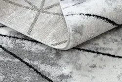 Dywan nowoczesny COZY Polygons, geometryczny, trójkąty - Strukturalny, dwa poziomy runa szary