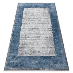 Tapis NOBLE moderne 9730 68 Cadre vintage - Structural deux niveaux de molleton crème / bleu
