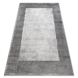 Tapis NOBLE moderne 9730 65 Cadre vintage - Structural deux niveaux de molleton crème / gris