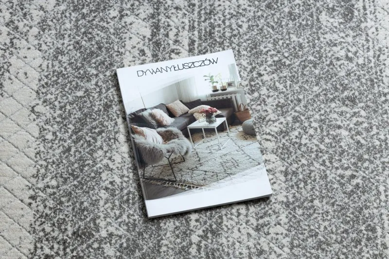 Dywan NOBLE nowoczesny  1512 64 Ramka, grecki vintage przecierany - Strukturalny, dwa poziomy runa krem / szary