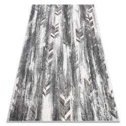 Tapis NOBLE moderne 9732 47 Chevrons vintage - Structural deux niveaux de molleton gris / beige