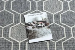Tapis SPRING 20404332 Hexagone, à cordes, à boucles - gris