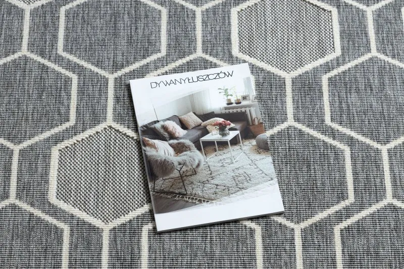 Tapis SPRING 20404332 Hexagone, à cordes, à boucles - gris
