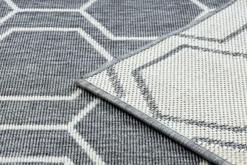 Tapis SPRING 20404332 Hexagone, à cordes, à boucles - gris