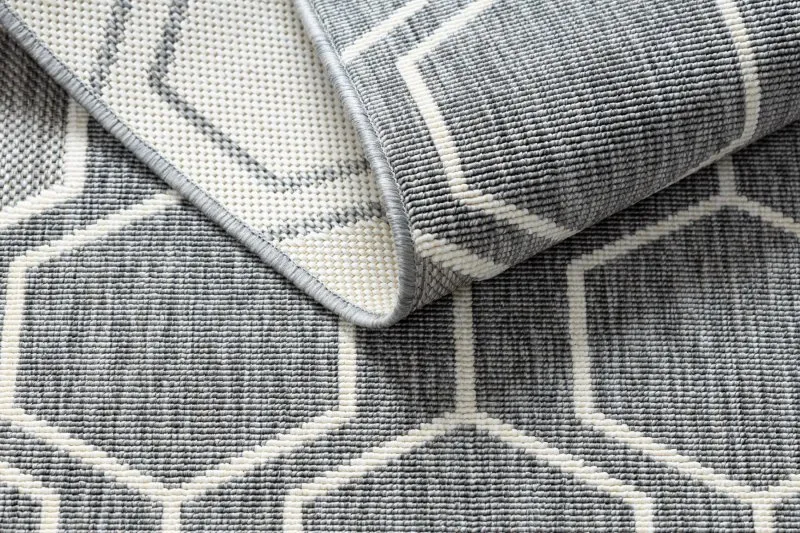 Tapis SPRING 20404332 Hexagone, à cordes, à boucles - gris