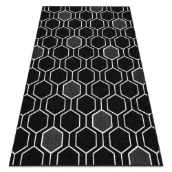 Tapis SPRING 20404993 Hexagone, à cordes, à boucles - noir