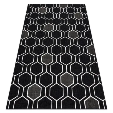 Tapis SPRING 20404993 Hexagone, à cordes, à boucles - noir