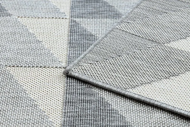 Tapis SPRING 20406332 diamants triangles, à cordes, à boucles - gris