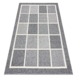Tapis SPRING 20426332 carrés cadre à cordes, à boucles - gris