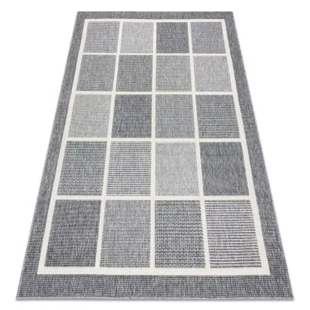 Tapis SPRING 20426332 carrés cadre à cordes, à boucles - gris
