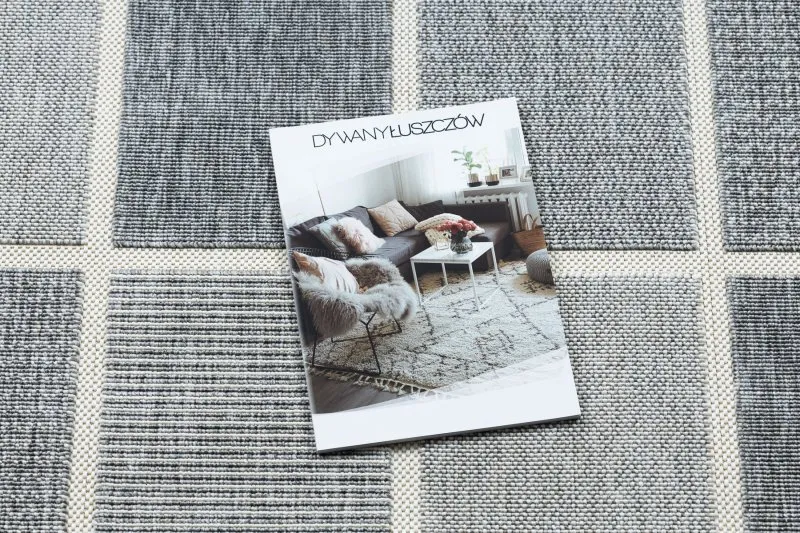 Tapis SPRING 20426332 carrés cadre à cordes, à boucles - gris