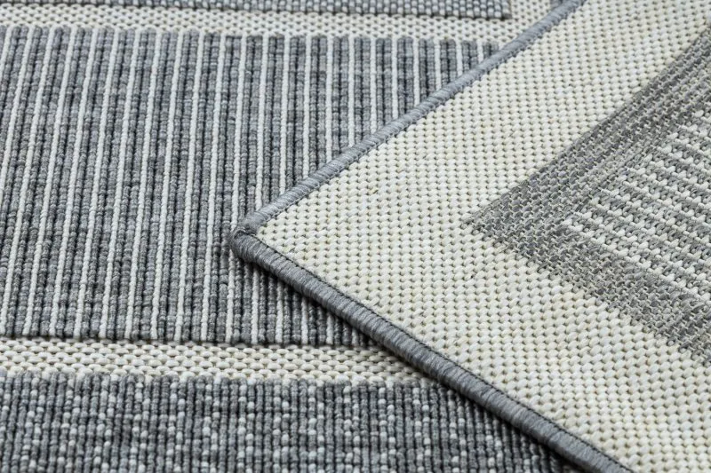Tapis SPRING 20426332 carrés cadre à cordes, à boucles - gris