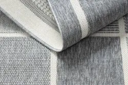 Tapis SPRING 20426332 carrés cadre à cordes, à boucles - gris