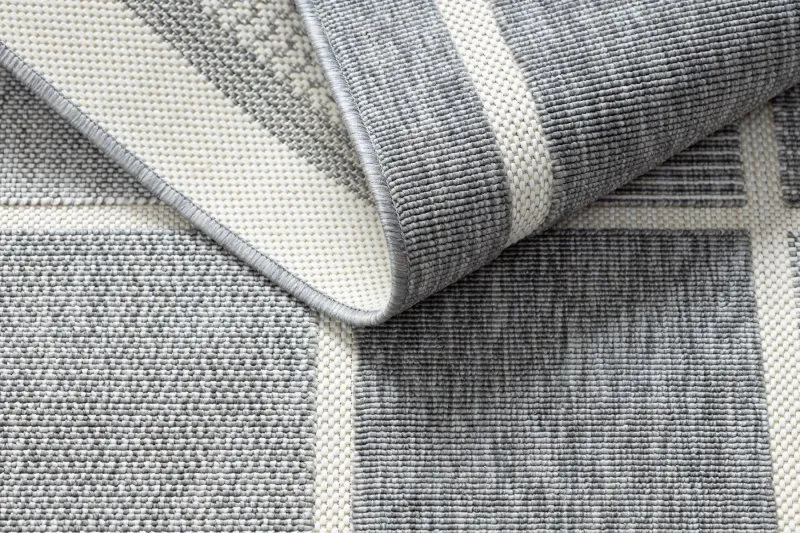Tapis SPRING 20426332 carrés cadre à cordes, à boucles - gris