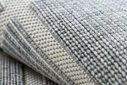Tapis SPRING 20426332 carrés cadre à cordes, à boucles - gris
