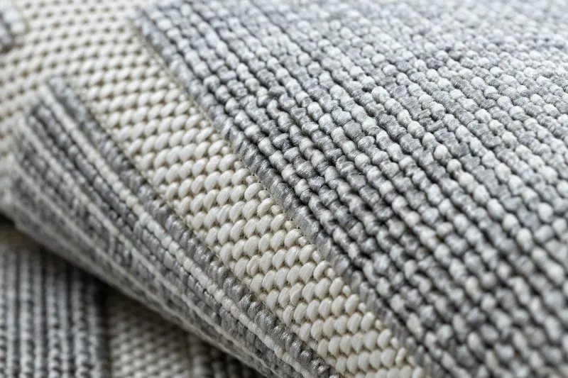 Tapis SPRING 20426332 carrés cadre à cordes, à boucles - gris