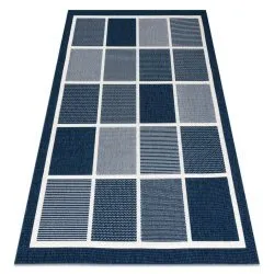 Tapis SPRING 20426994 carrés cadre à cordes, à boucles - bleu