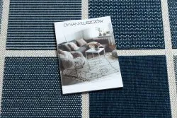 Tapis SPRING 20426994 carrés cadre à cordes, à boucles - bleu