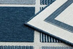 Tapis SPRING 20426994 carrés cadre à cordes, à boucles - bleu
