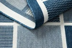 Tapis SPRING 20426994 carrés cadre à cordes, à boucles - bleu