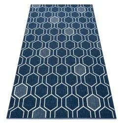 Tapis SPRING 20404994 Hexagone, à cordes, à boucles - bleu