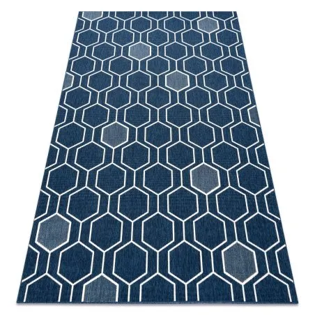 Tapis SPRING 20404994 Hexagone, à cordes, à boucles - bleu