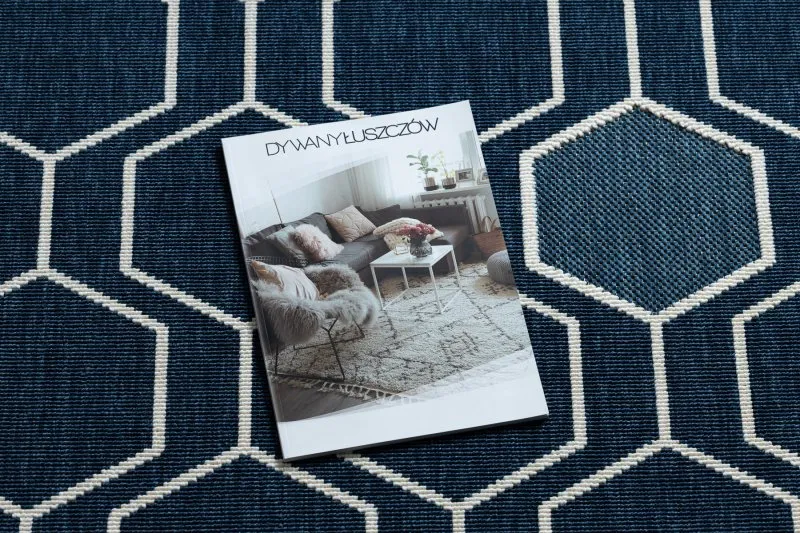 Tapis SPRING 20404994 Hexagone, à cordes, à boucles - bleu