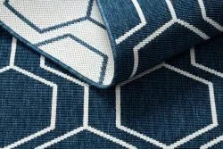 Tapis SPRING 20404994 Hexagone, à cordes, à boucles - bleu