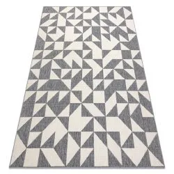 Tapis SPRING 20414332 triangles, à cordes, à boucles - gris / crème