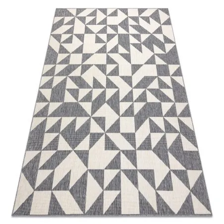 Tapis SPRING 20414332 triangles, à cordes, à boucles - gris / crème