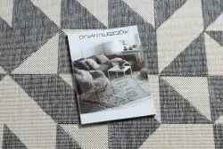 Tapis SPRING 20414332 triangles, à cordes, à boucles - gris / crème