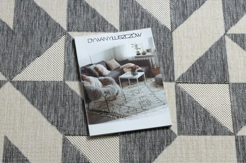 Tapis SPRING 20414332 triangles, à cordes, à boucles - gris / crème