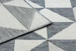 Tapis SPRING 20414332 triangles, à cordes, à boucles - gris / crème