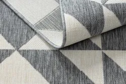 Tapis SPRING 20414332 triangles, à cordes, à boucles - gris / crème