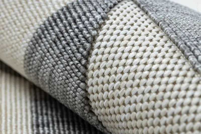 Tapis SPRING 20414332 triangles, à cordes, à boucles - gris / crème