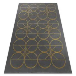 Tapis EMERALD exclusif 1010 glamour, élégant cercles gris / or