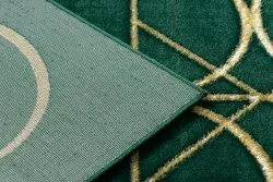 Dywan EMERALD ekskluzywny 1010 glamour, stylowy koła butelkowa zieleń / złoty