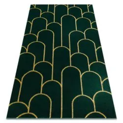 Tapis EMERALD exclusif 1021 glamour, élégant art deco, bouteille verte / or