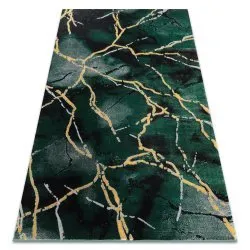 Tapis EMERALD exclusif 1018 glamour, élégant marbre bouteille verte / or