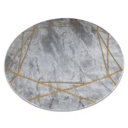 Tapis EMERALD exclusif 1022 cercle - glamour, élégant marbre, géométrique gris / or