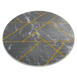 Tapis EMERALD exclusif 1012 cercle - glamour, élégant marbre, géométrique gris / or