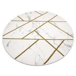 Tapis EMERALD exclusif 1012 cercle - glamour, élégant marbre, géométrique crème / or