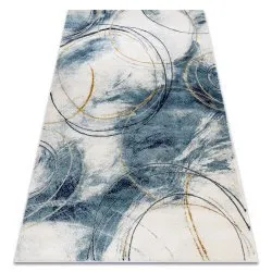 Tapis EMERALD exclusif A0087 glamour, élégant cercles bleu / or