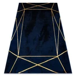 Tapis EMERALD exclusif 1022 glamour, élégant géométrique blu scuro / or